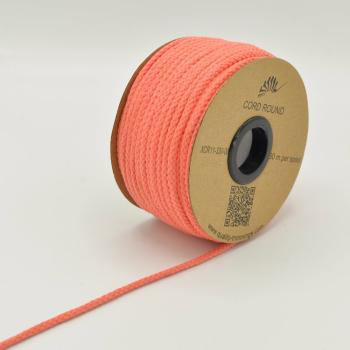 Preview: Kordel rund 6 mm in Pfirsich, aufgerollt neben weiteren Farben der Reihe